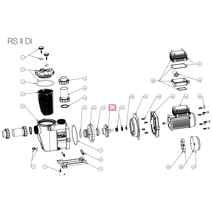 Крильчатка насоса Hayward RS3011, 1 HP (SPX3011CE)