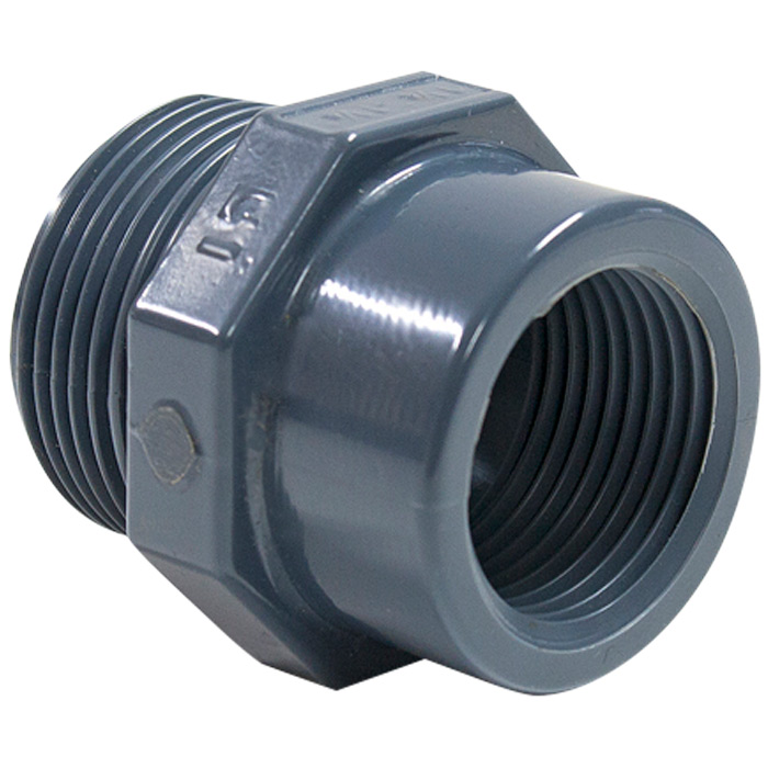 Перехідник ПВХ Hidroten 1002480, різьбове з'єднання НР-ВР, 2 1/2"- 2"