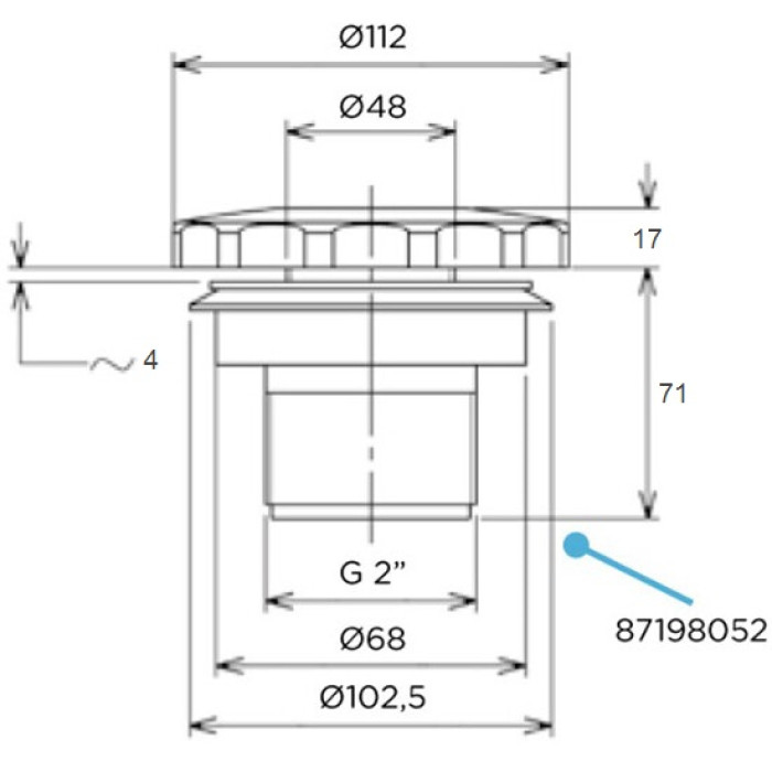 Форсунка пилососна Flexinox 87198052, під лайнер