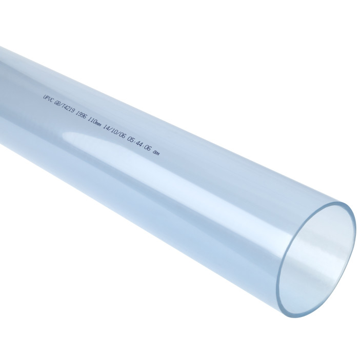 Труба прозрачная ПВХ (PVC-U) напірна клейова Aquaviva PN10 d110 мм